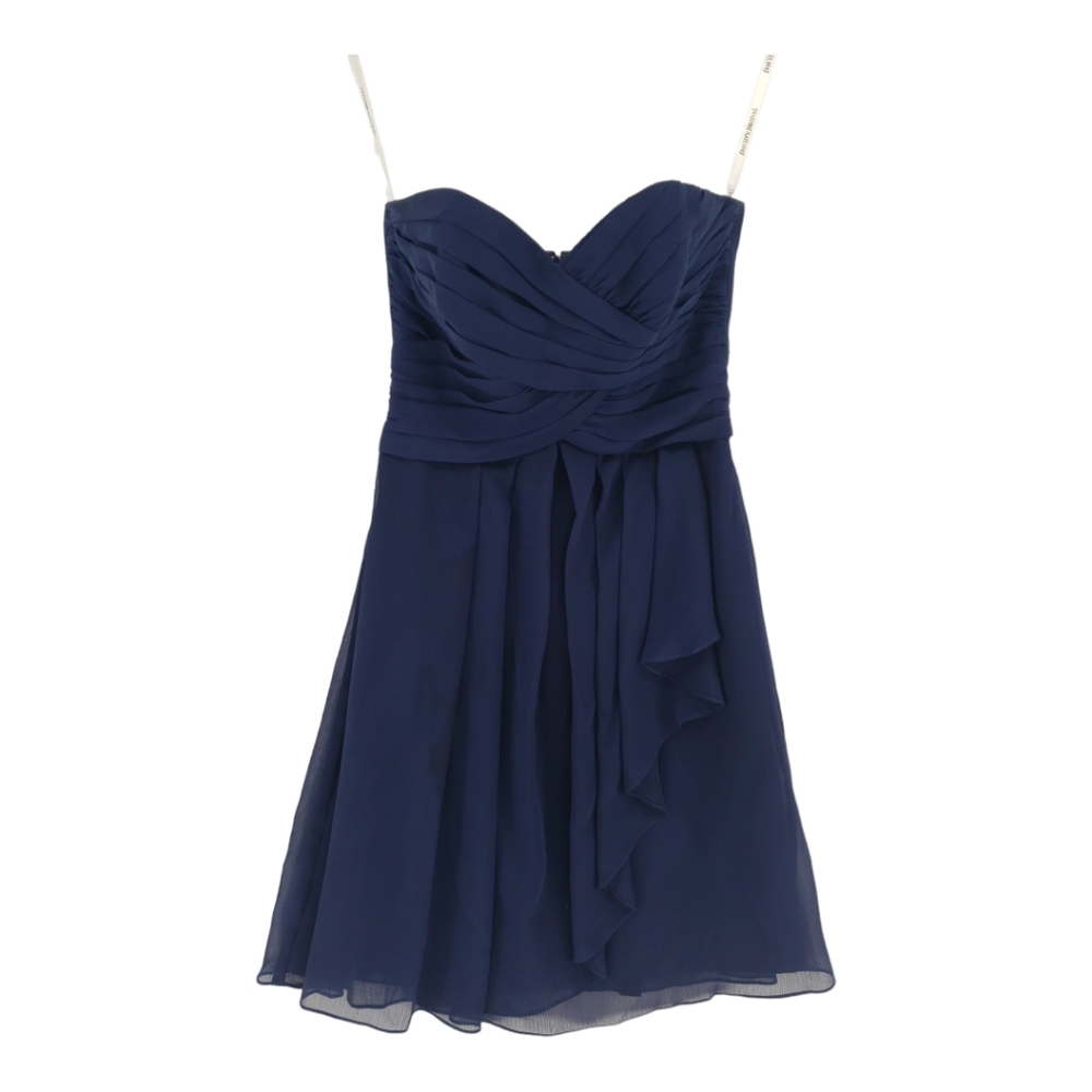 David's Bridal Strapless Sweetheart Neckline Short Dress Size 2 in Navy - Picture 9 of 13